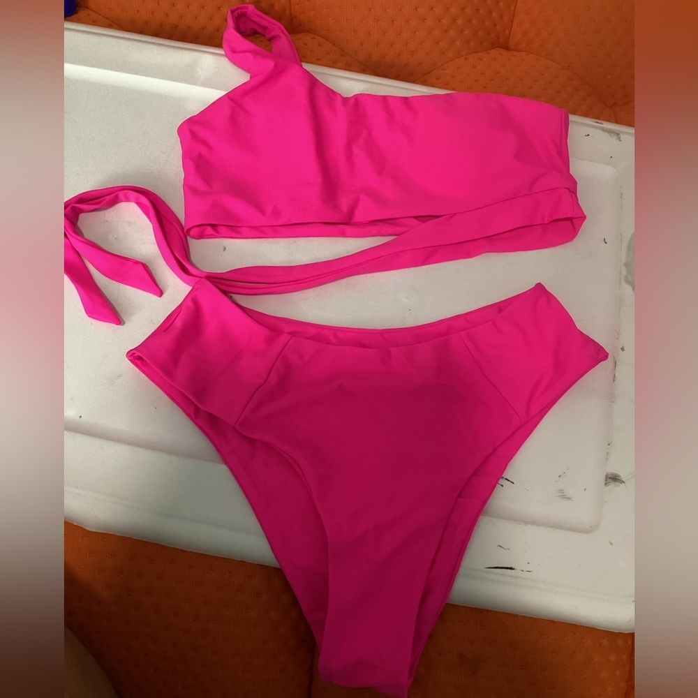 High Waisted Bikini Set 2 Piece Full Coverage Swimsuit Tummy Control Padded L - Picture 4 of 4